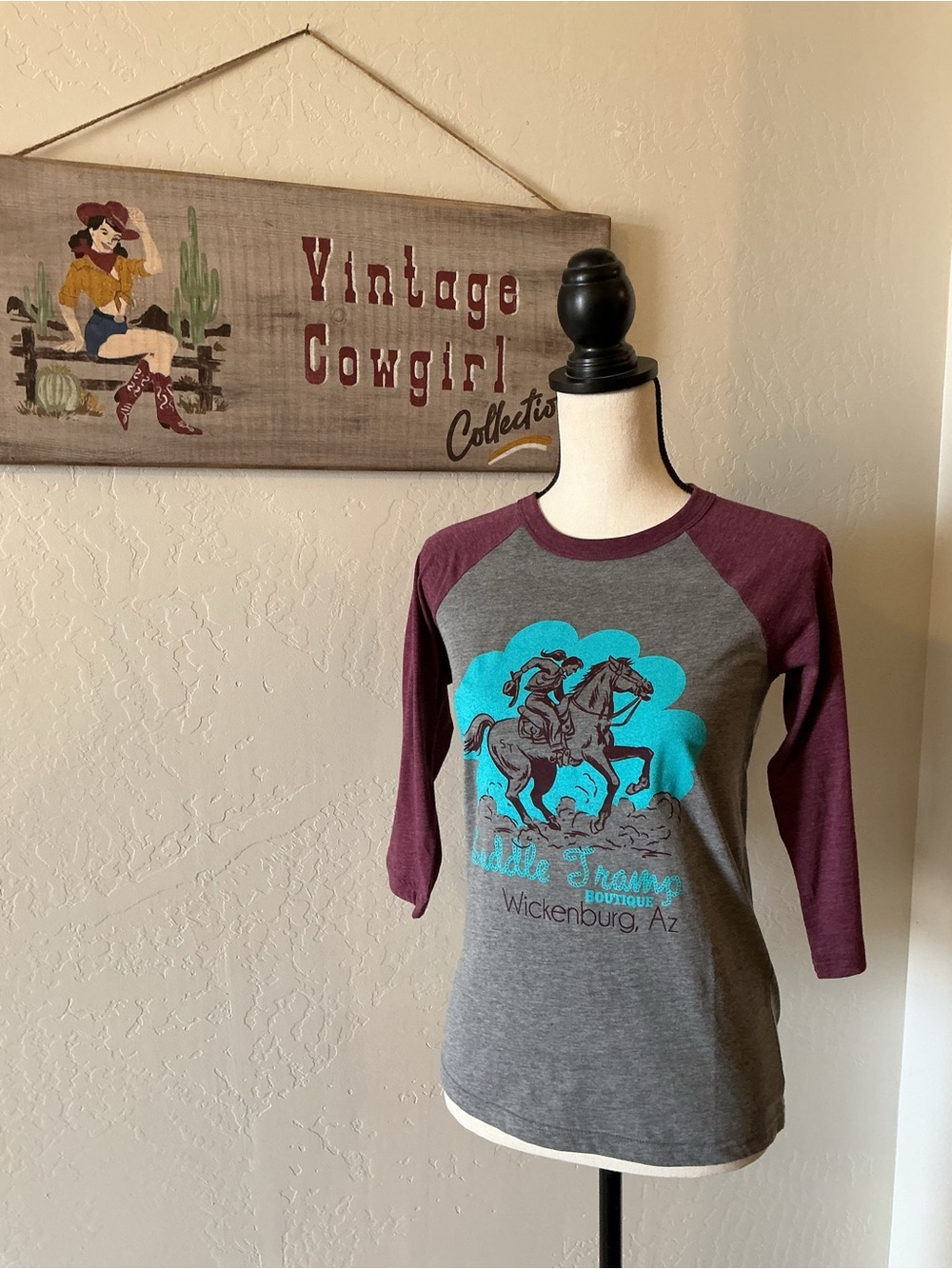 Bella Canvas Grey & Plum Western Graphic Tee